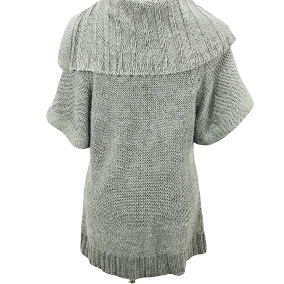 Allison Brittany Cowl Neck Sweater, Gray, Large - Picture 2 of 7
